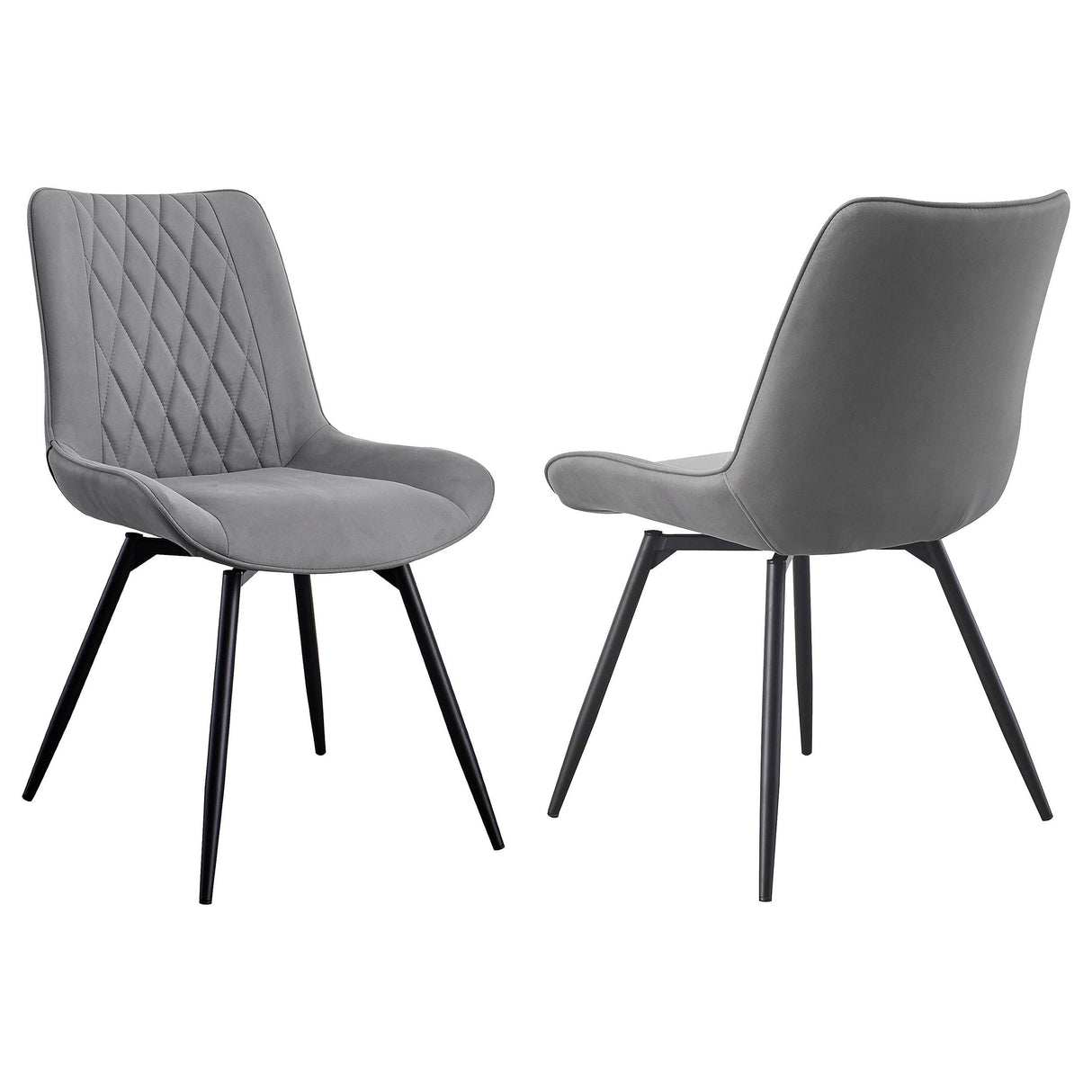 Coaster Diggs Upholstered Swivel Dining Side Chair Grey (Set of 2)
