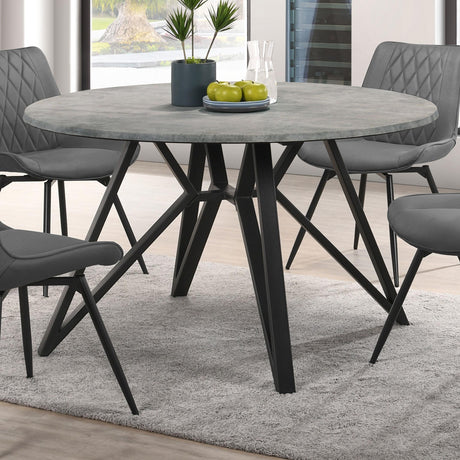 Coaster Neil Round 50-inch SmartTop Dining Table Gunmetal