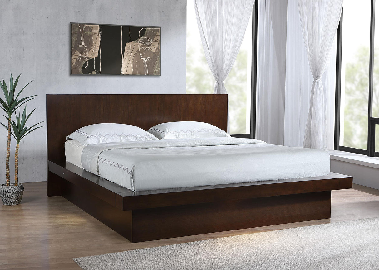 Coaster Jessica Wood Eastern King LED Panel Bed Cappuccino