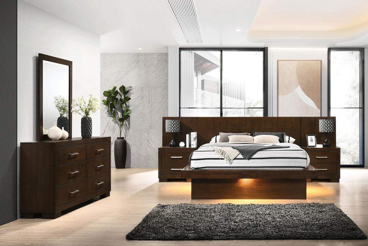 Coaster Jessica 5-piece Queen LED Bedroom Set Cappuccino