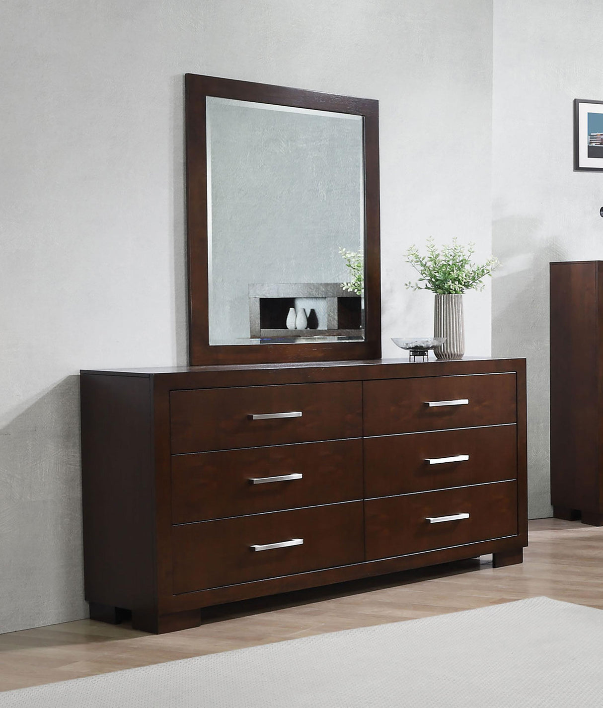 Coaster Jessica 6-drawer Dresser with Mirror Cappuccino