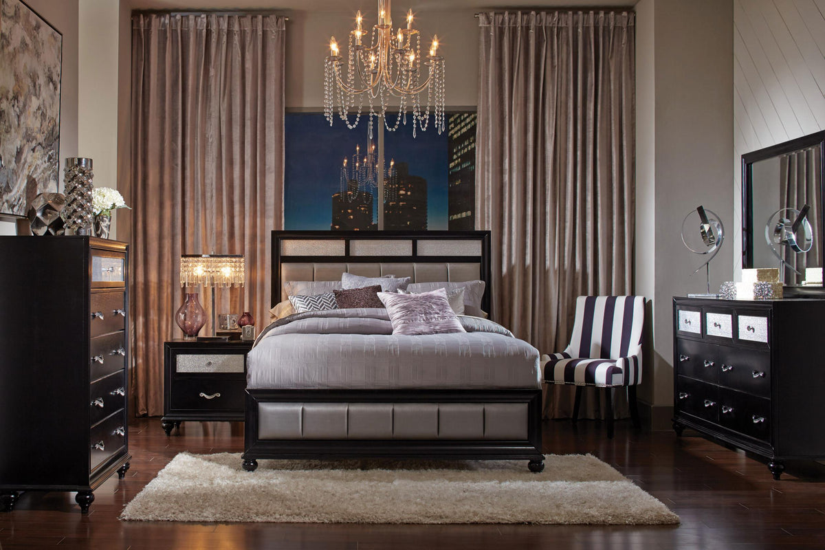 Coaster Barzini 4-piece Eastern King Bedroom Set Black