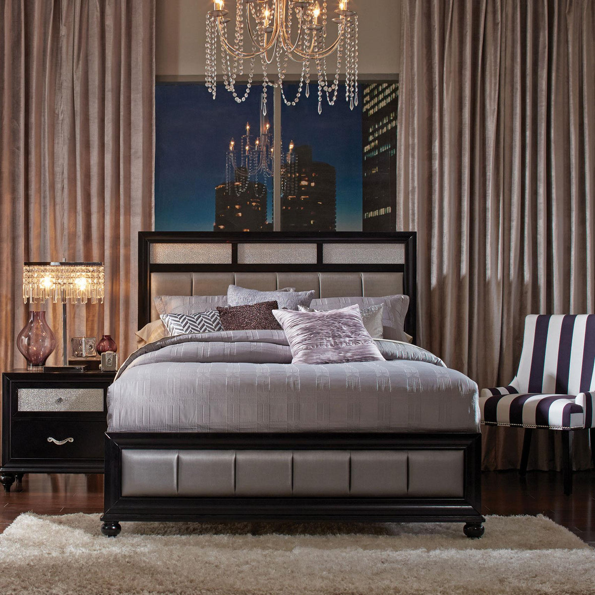 Coaster Barzini Wood Eastern King Panel Bed Black