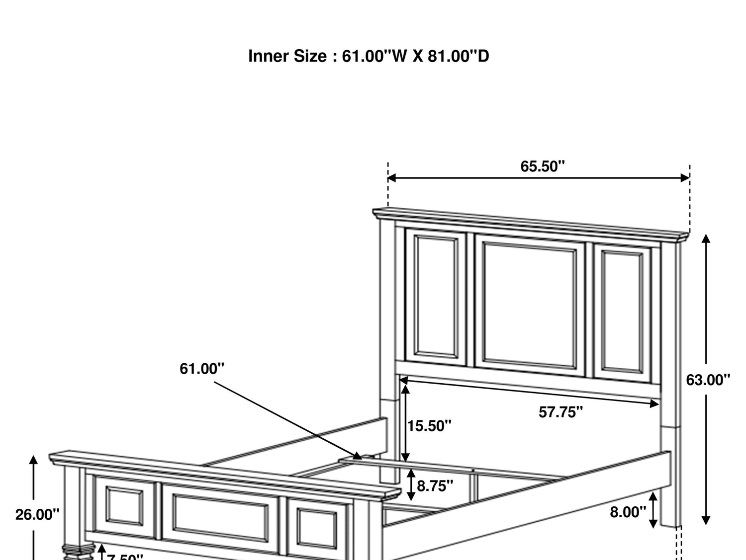 Sandy Beach 5-piece Queen Bedroom Set Cream White