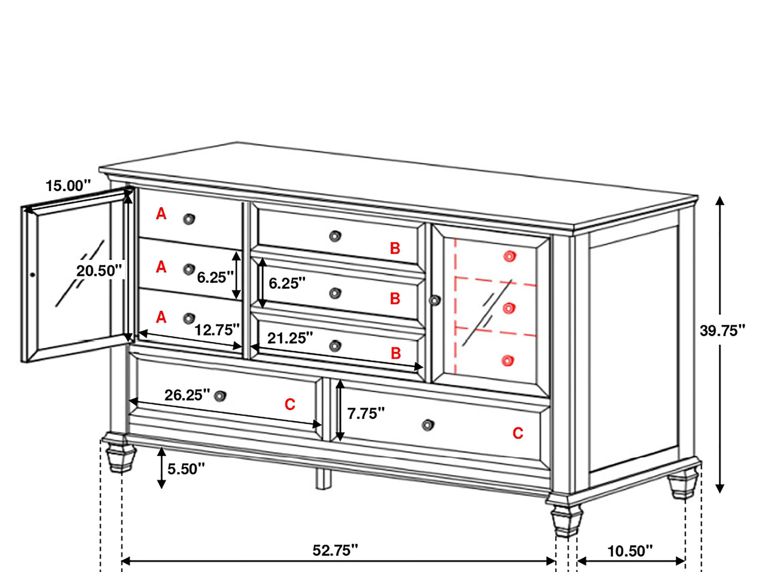 Sandy Beach 5-piece Queen Bedroom Set Cream White