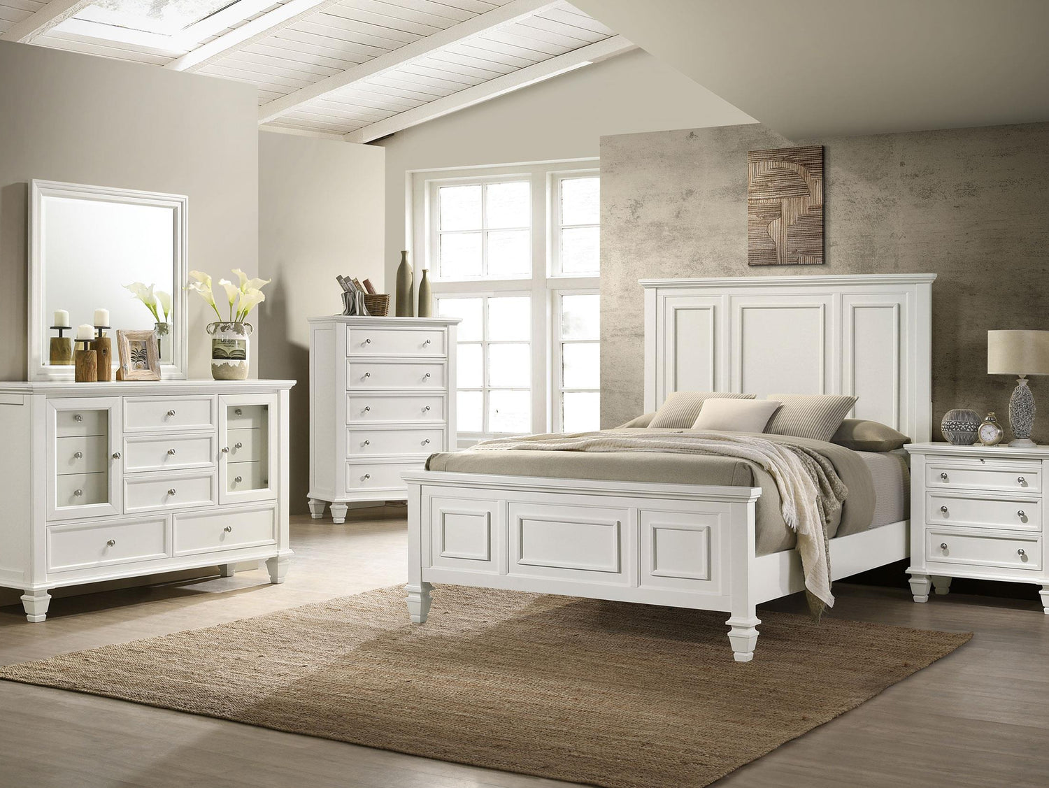 Coaster Sandy Beach 5-piece Queen Bedroom Set Cream White