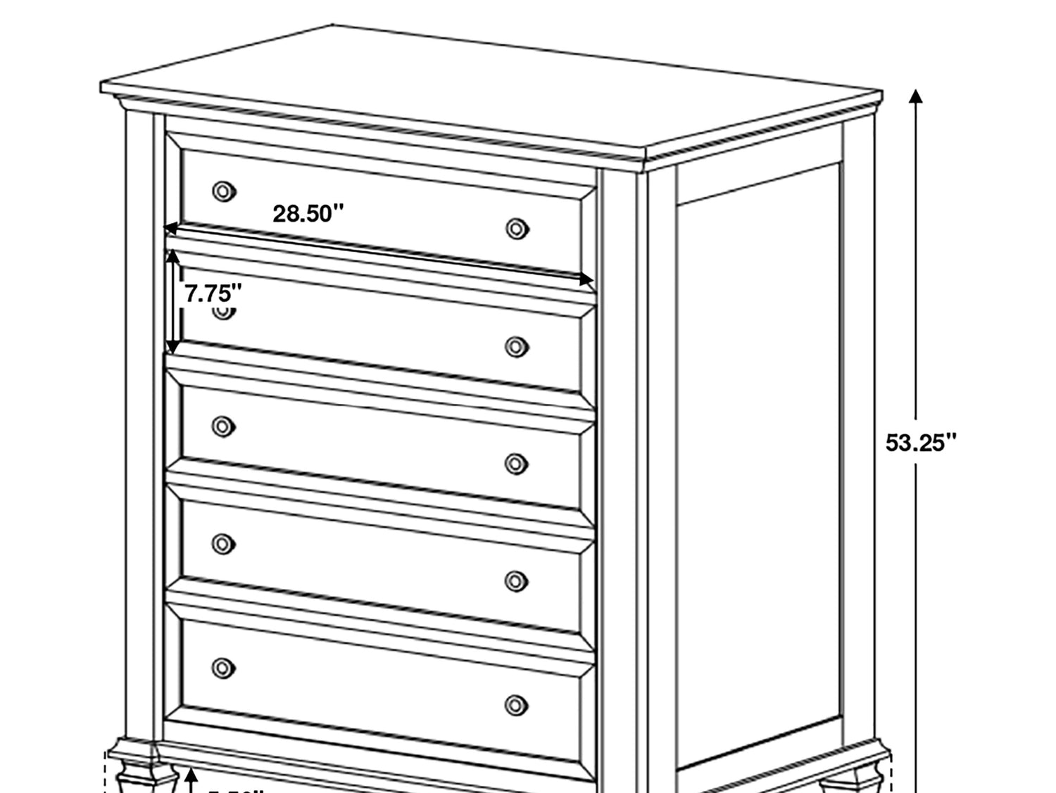 Sandy Beach 5-piece Queen Bedroom Set Cream White