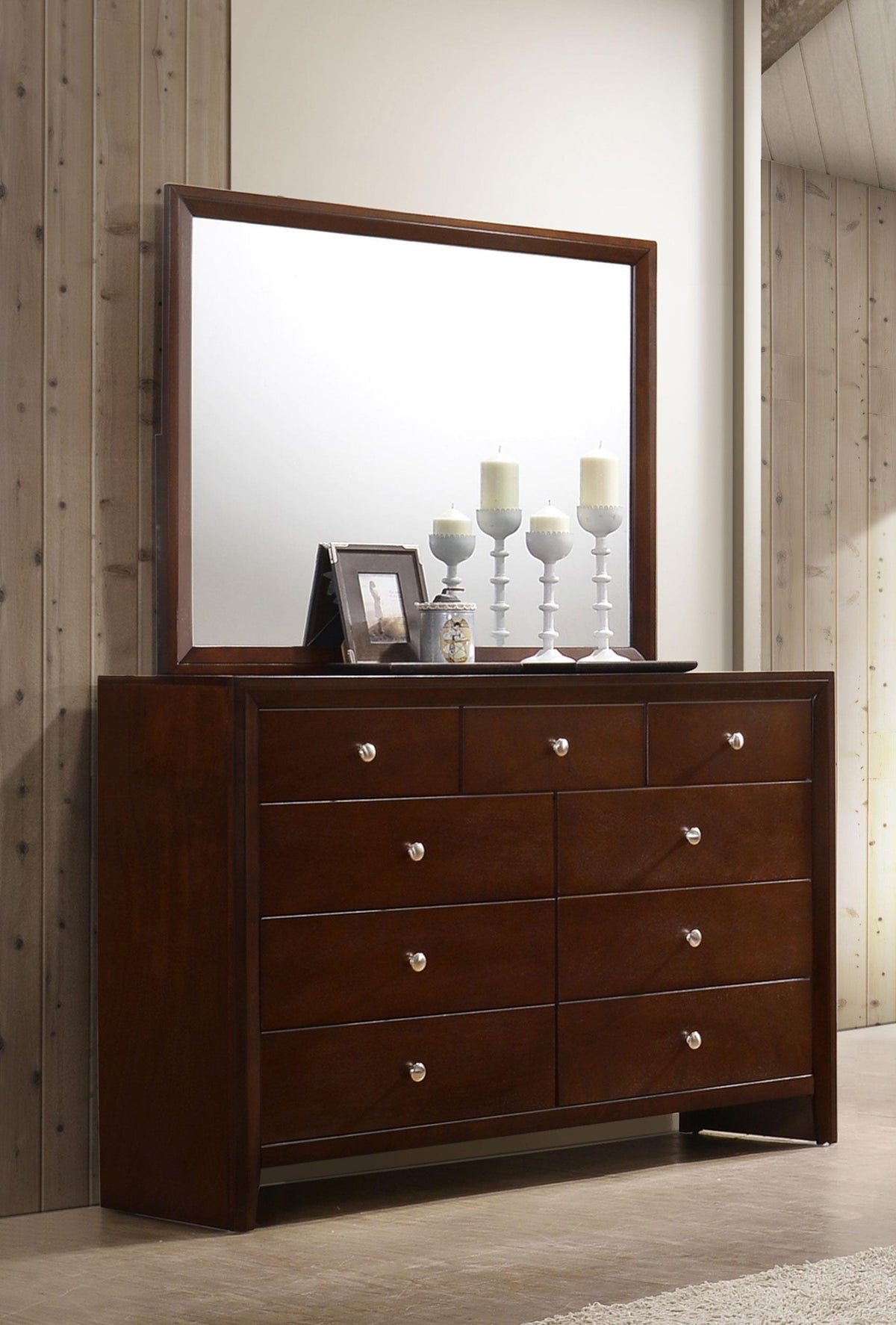 Coaster Serenity 9-drawer Dresser with Mirror Rich Merlot