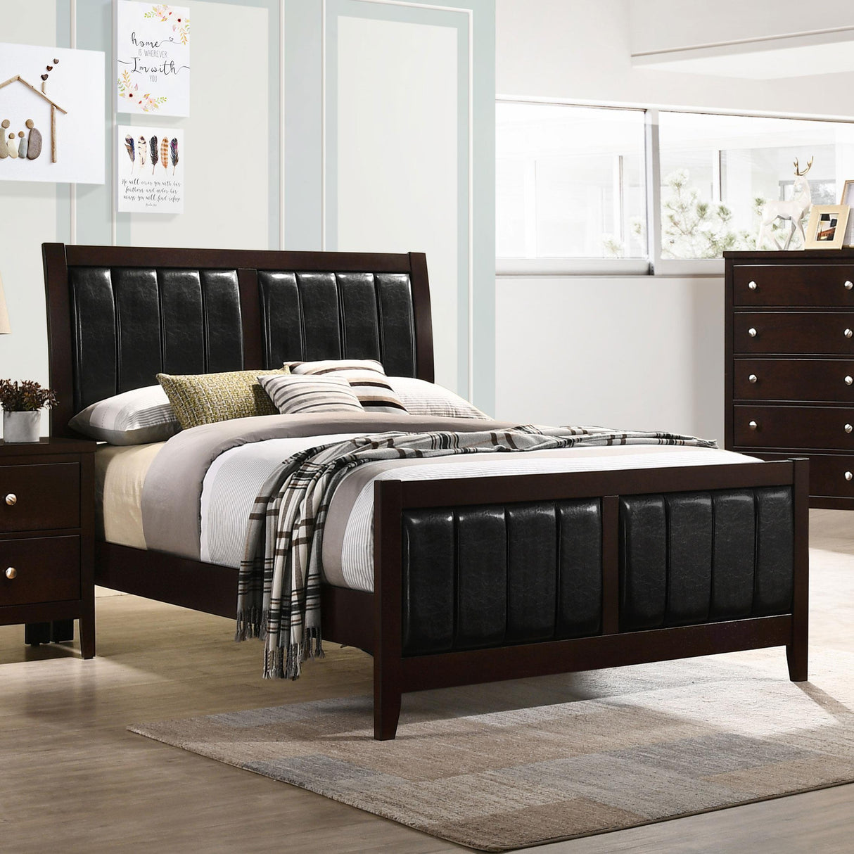 Coaster Carlton Wood Full Panel Bed Cappuccino