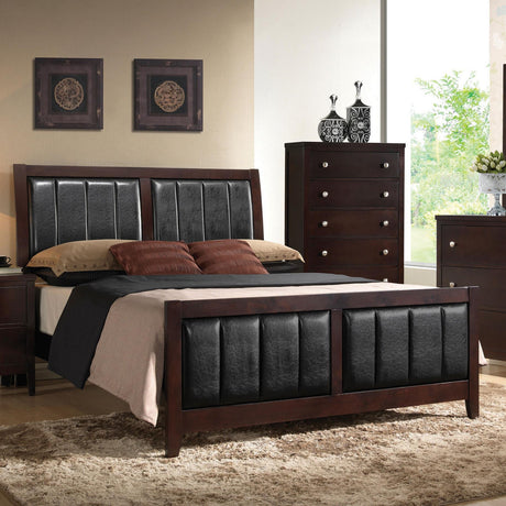 Coaster Carlton Wood Eastern King Panel Bed Cappuccino