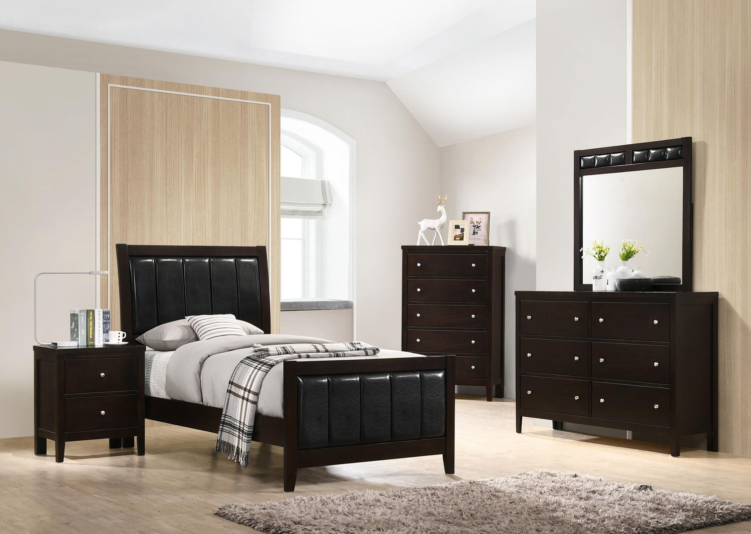 Coaster Carlton 4-piece Twin Bedroom Set Cappuccino