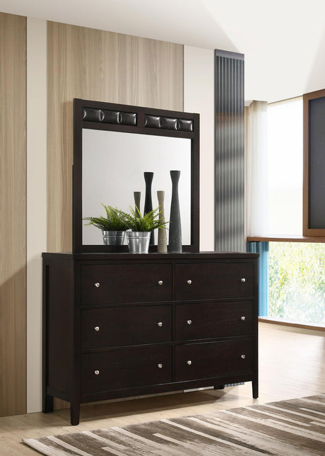 Coaster Carlton 6-drawer Dresser with Mirror Cappuccino