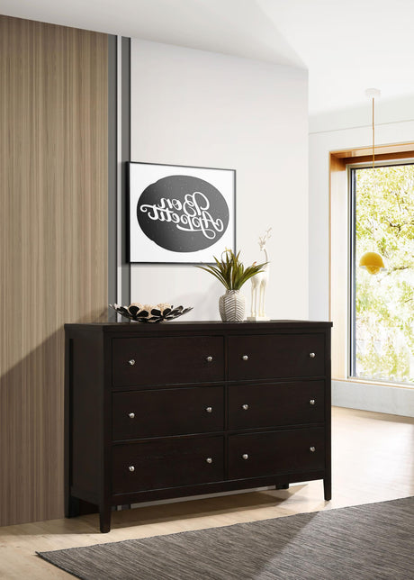 Coaster Carlton 6-drawer Dresser Cappuccino