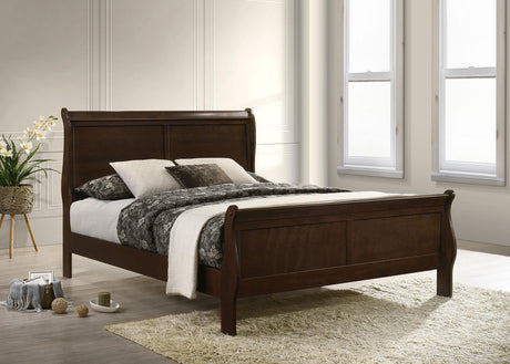 Coaster Louis Philippe Wood Eastern King Sleigh Bed Cappuccino