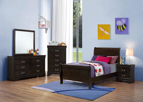 Coaster Louis Philippe 5-piece Twin Bedroom Set Cappuccino