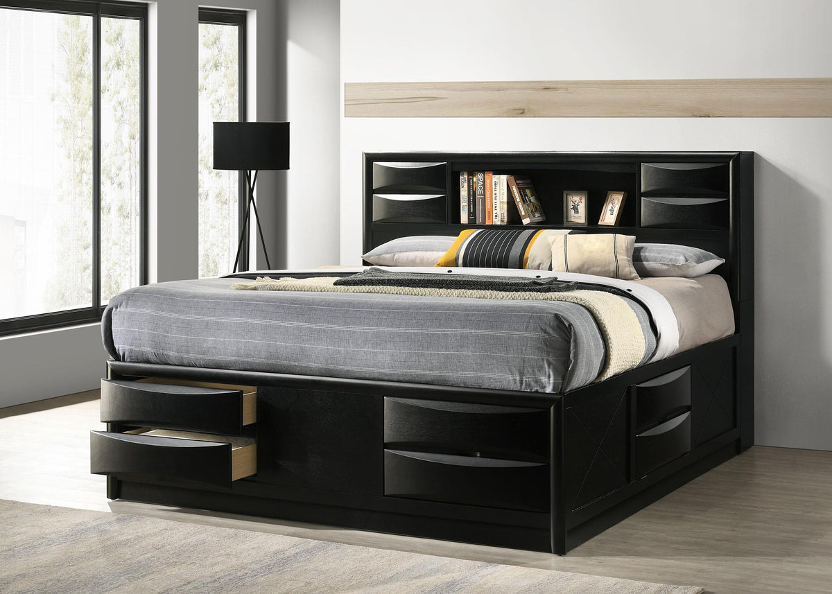 Coaster Briana Wood Eastern King Storage Bookcase Bed Black