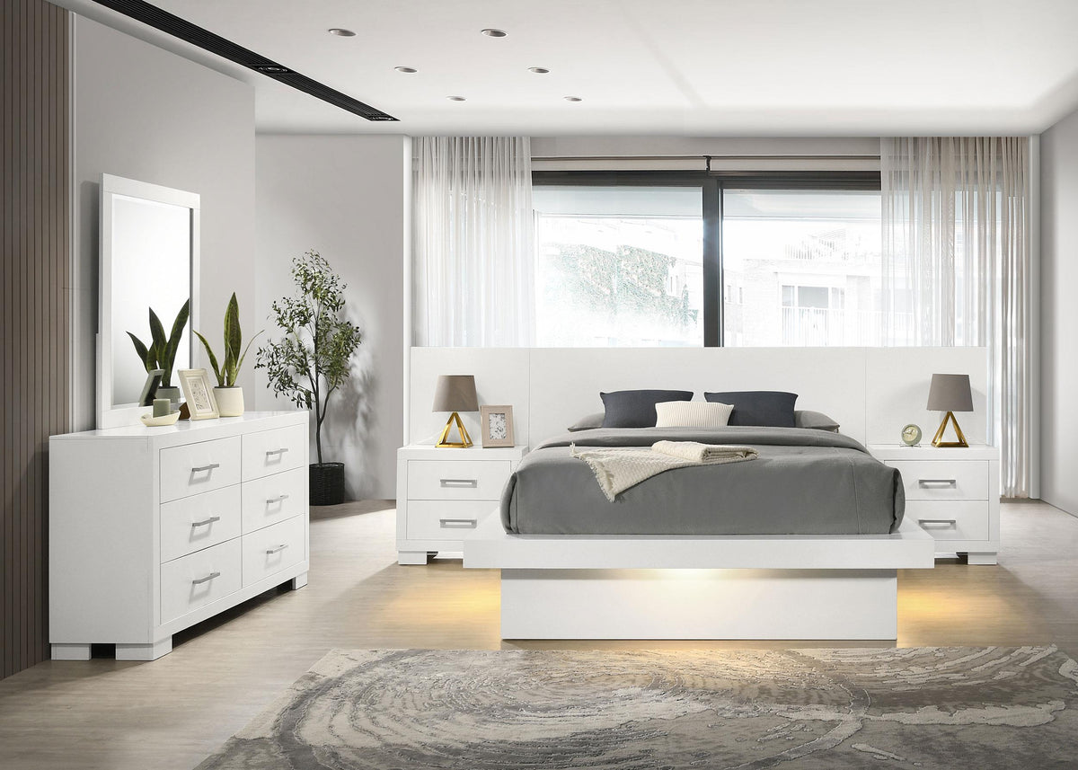 Coaster Jessica 5-piece Queen LED Bedroom Set Cream White