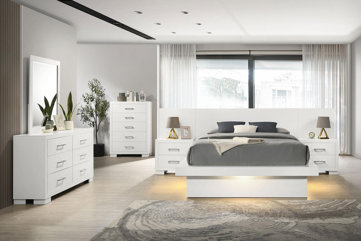 Coaster Jessica 6-piece Queen LED Bedroom Set Cream White