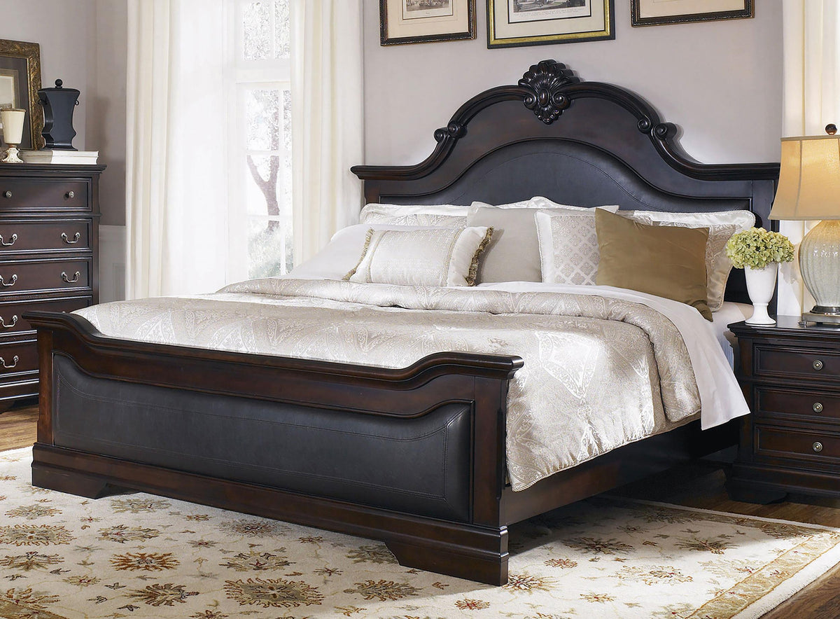 Coaster Cambridge Wood Eastern King Panel Bed Cappuccino