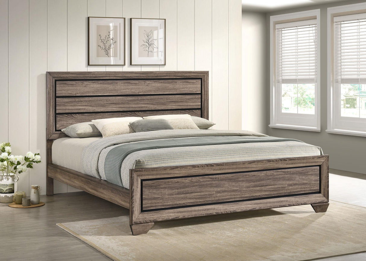 Coaster Kauffman Wood California King Panel Bed Washed Taupe