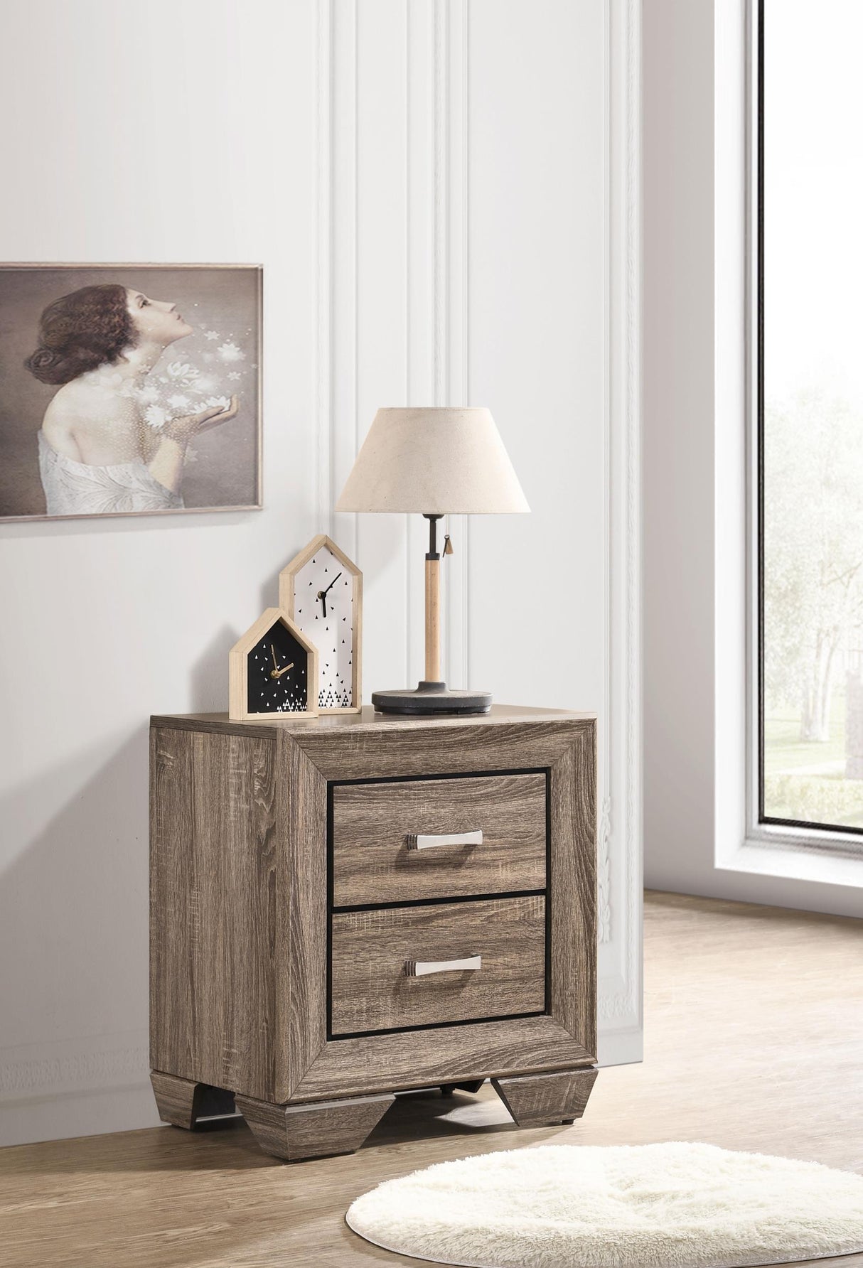 Coaster Kauffman 2-drawer Nightstand Washed Taupe