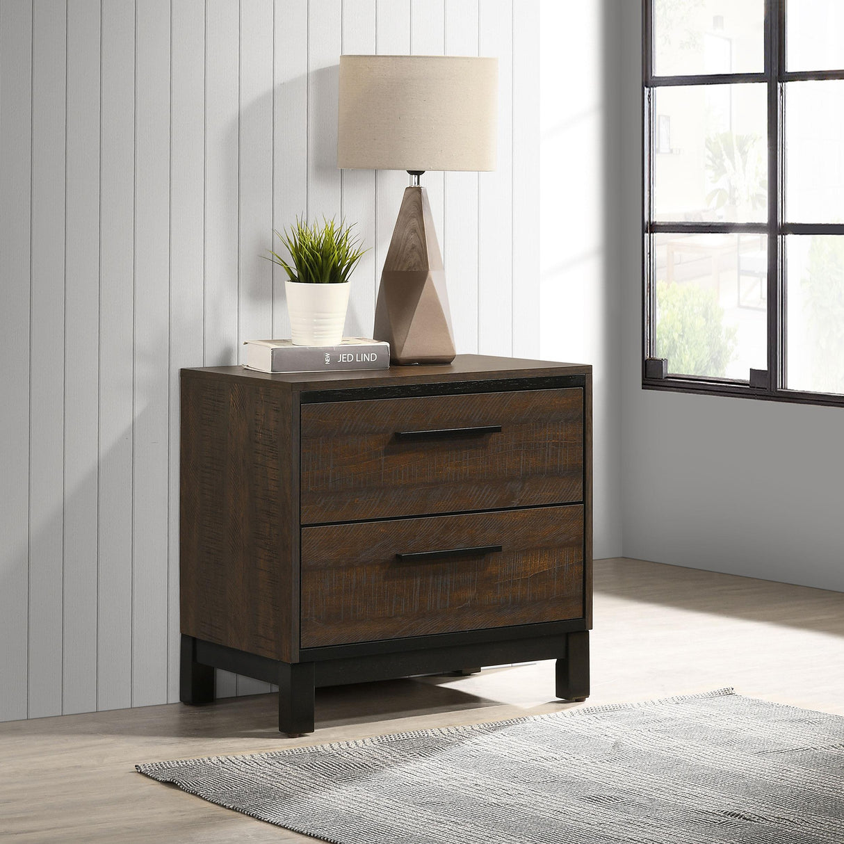 Coaster Edmonton 2-drawer Nightstand Rustic Tobacco