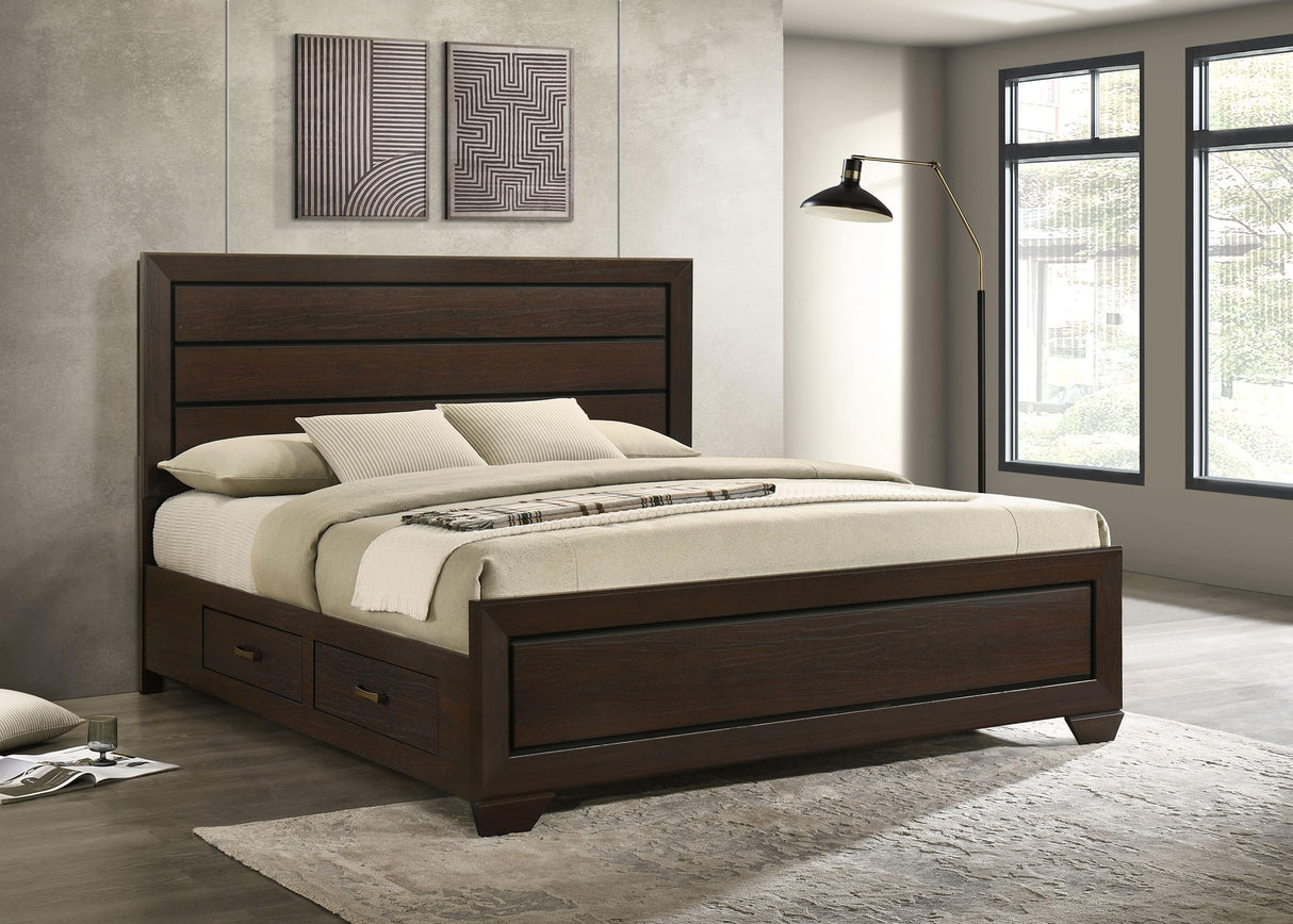 Coaster Kauffman Wood Eastern King Storage Panel Bed Dark Cocoa