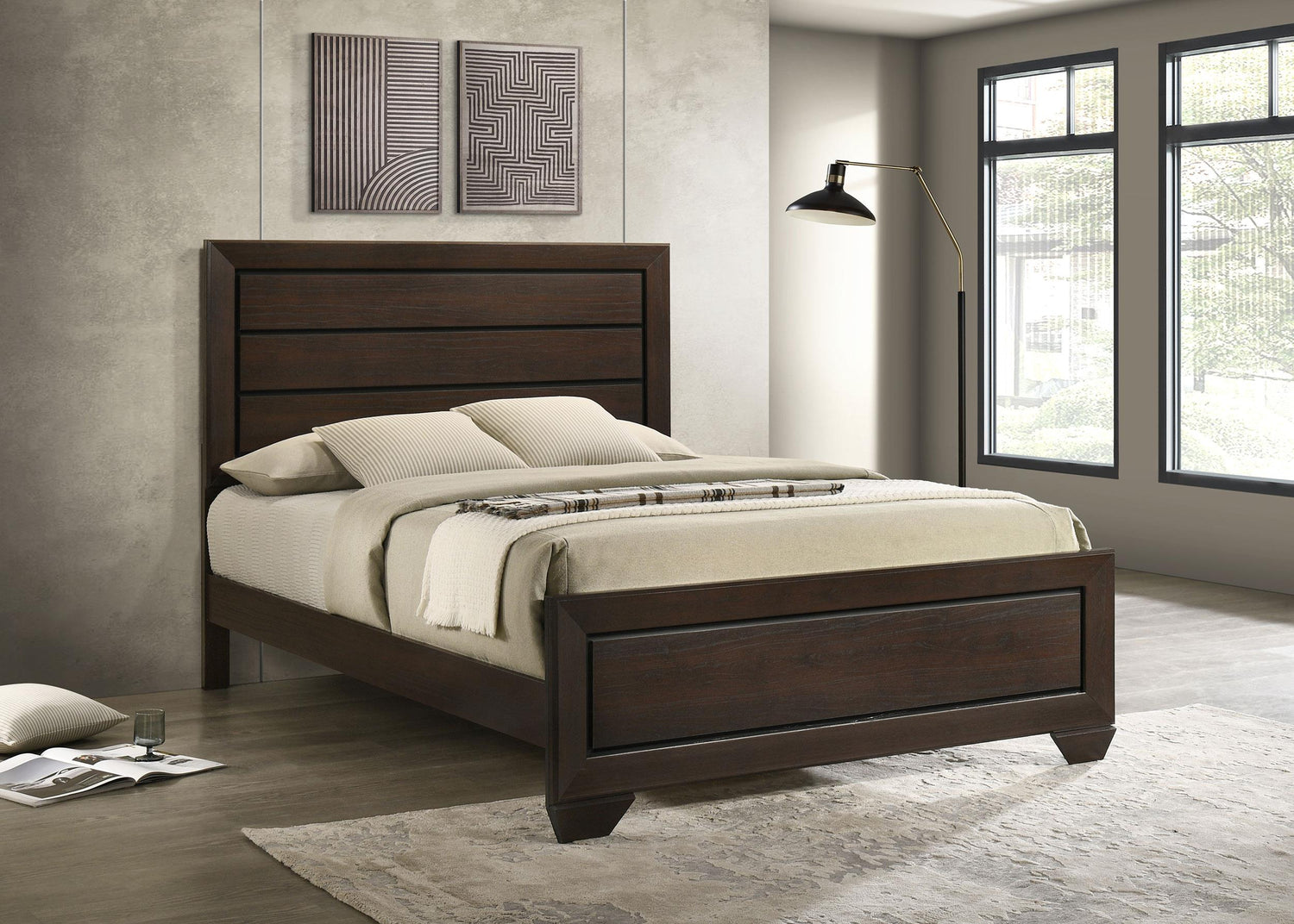 Coaster Kauffman Wood Queen Panel Bed Dark Cocoa