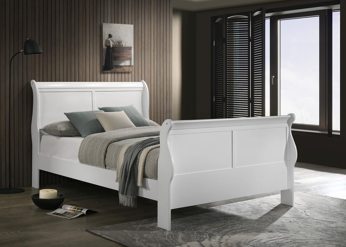 Coaster Louis Philippe Wood Full Sleigh Bed White