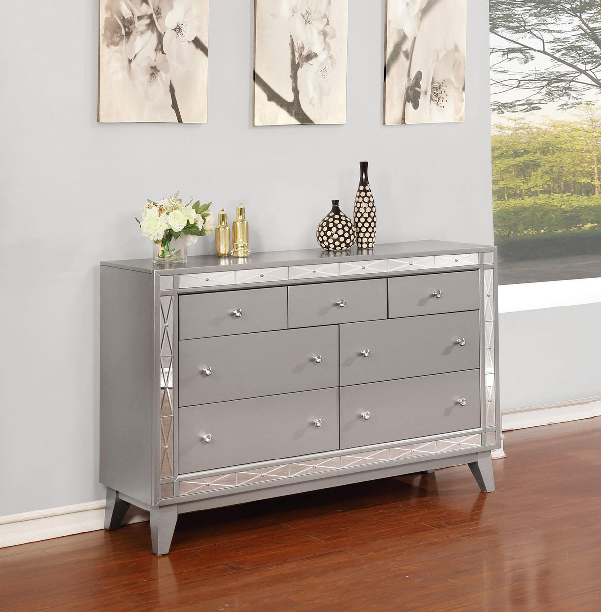 Coaster Leighton 7-drawer Dresser Metallic Mercury