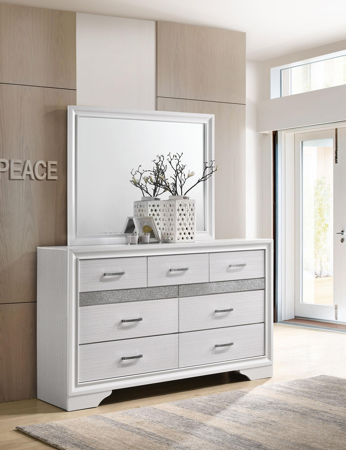Coaster Miranda 7-drawer Dresser with Mirror White