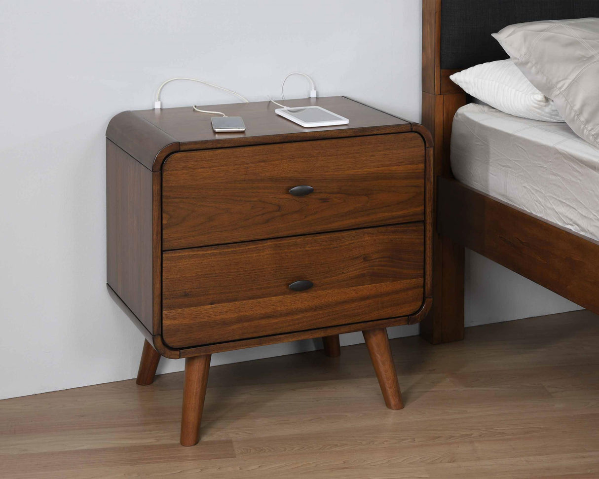 Coaster Robyn 2-drawer Nightstand Dark Walnut