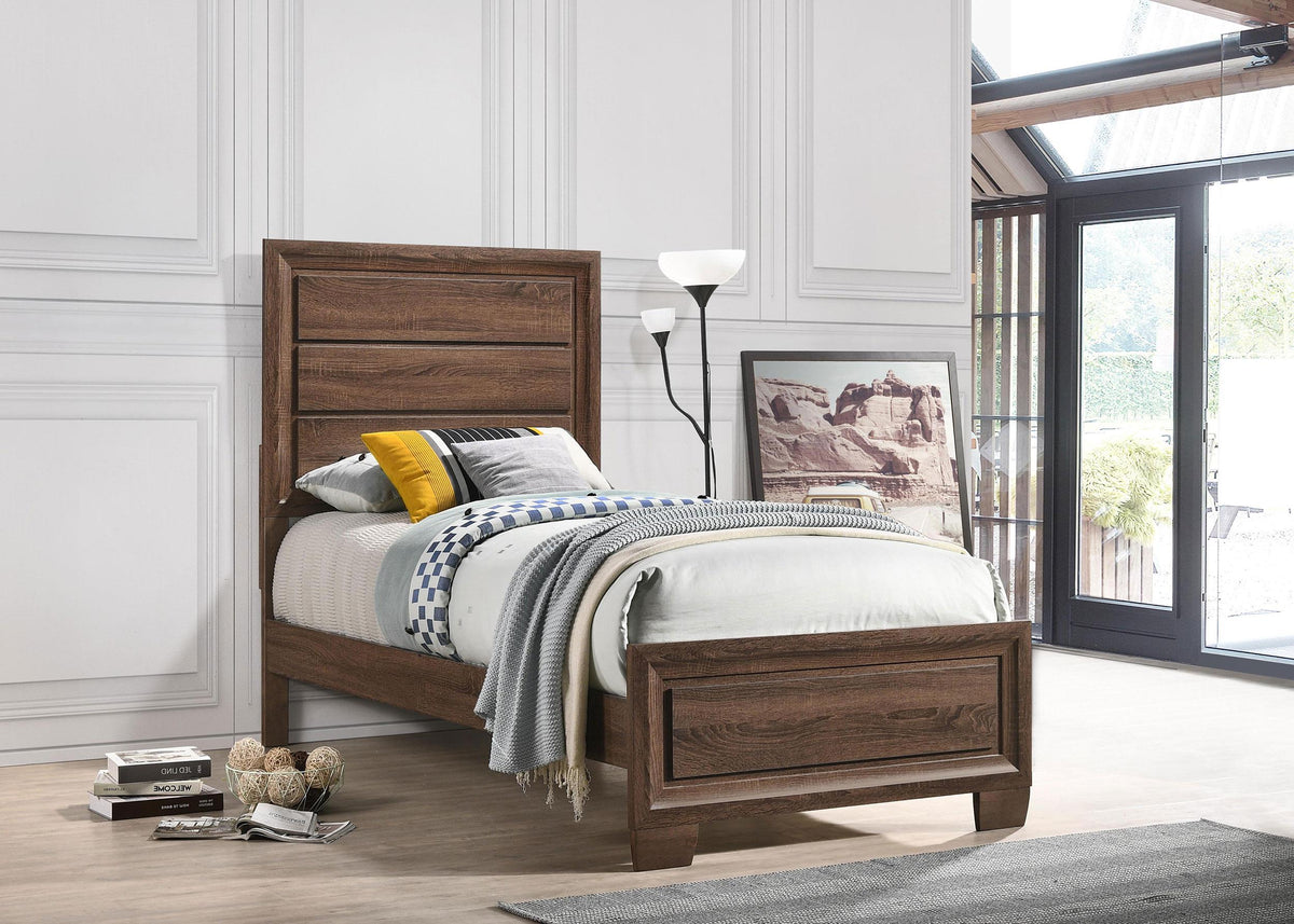 Coaster Brandon Wood Twin Panel Bed Warm Brown