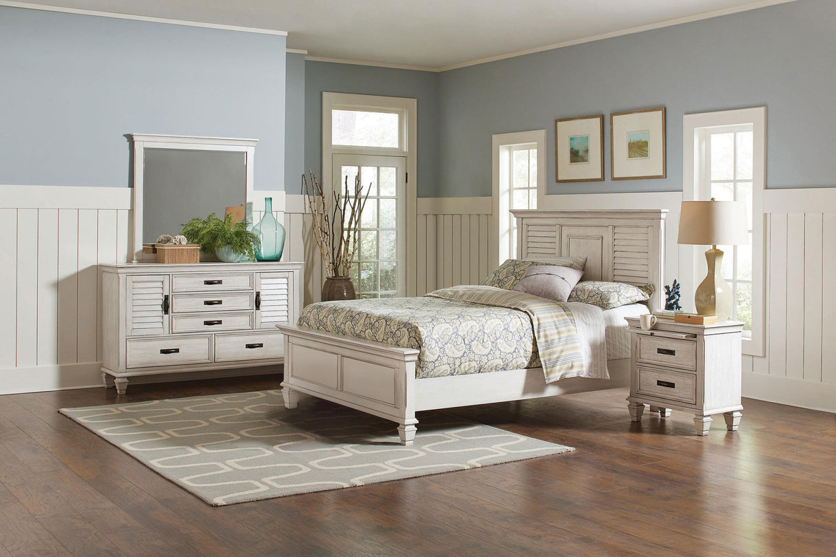 Coaster Franco 4-piece Eastern King Bedroom Set Distressed White