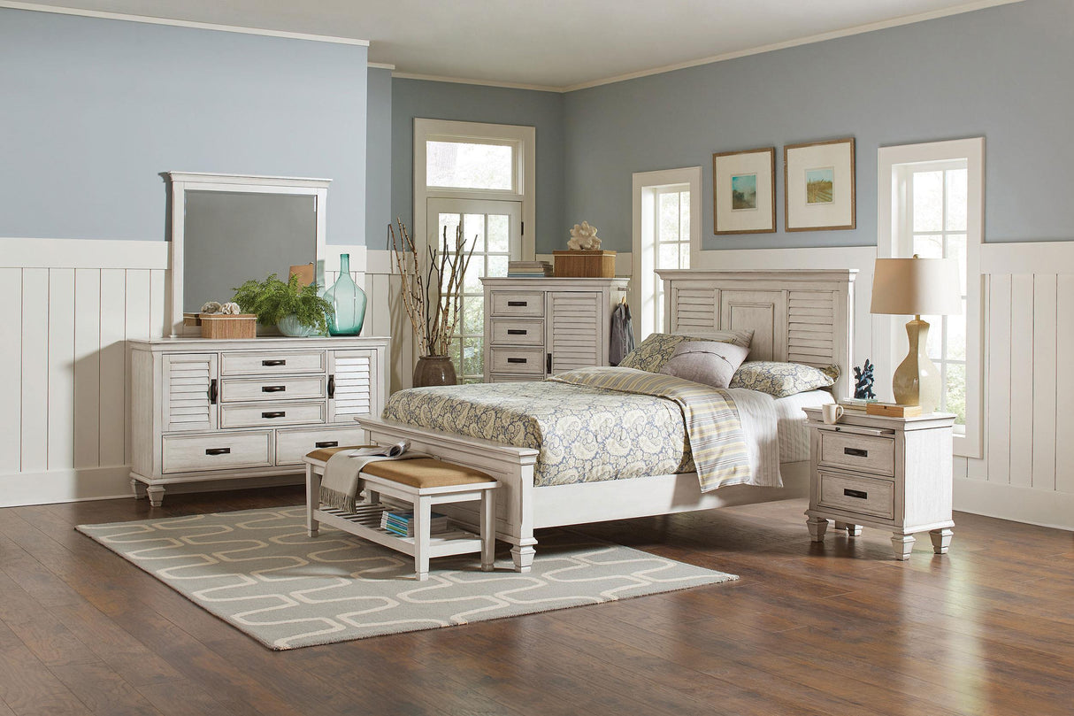 Coaster Franco 5-piece Eastern King Bedroom Set Distressed White