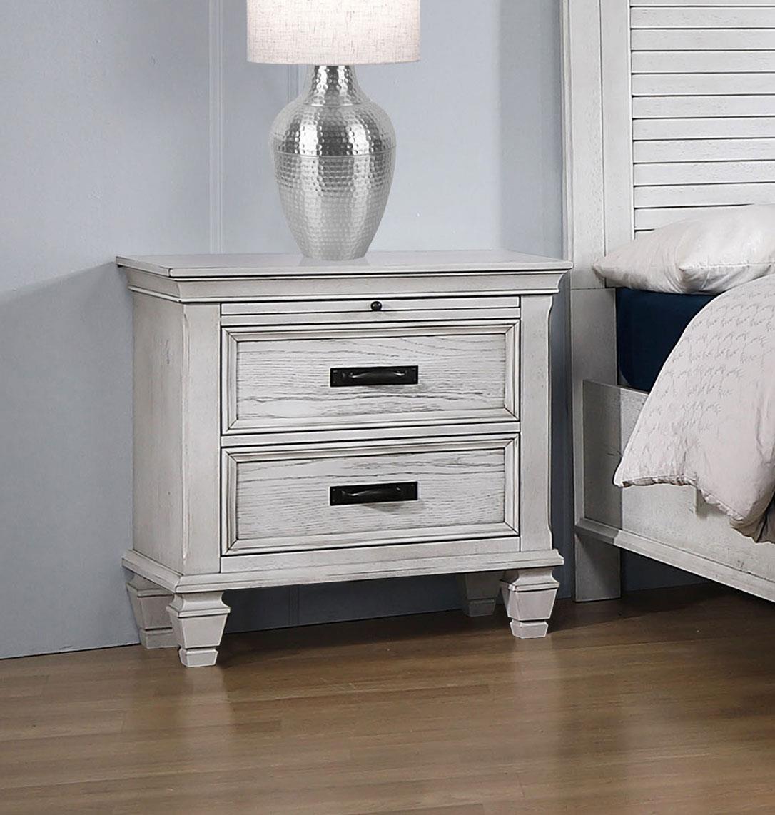 Coaster Franco 2-drawer Nightstand Distressed White