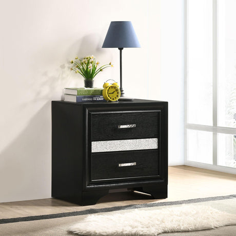 Coaster Miranda 2-drawer Nightstand Black