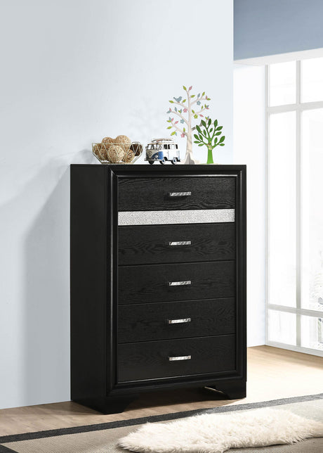 Coaster Miranda 5-drawer Bedroom Chest Black