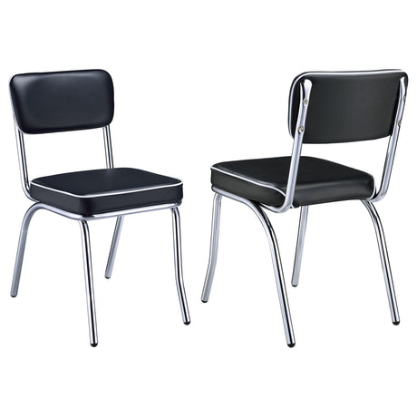Coaster Retro Upholstered Dining Side Chair Black (Set of 2)