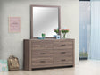 Coaster Brantford 6-drawer Dresser with Mirror Barrel Oak