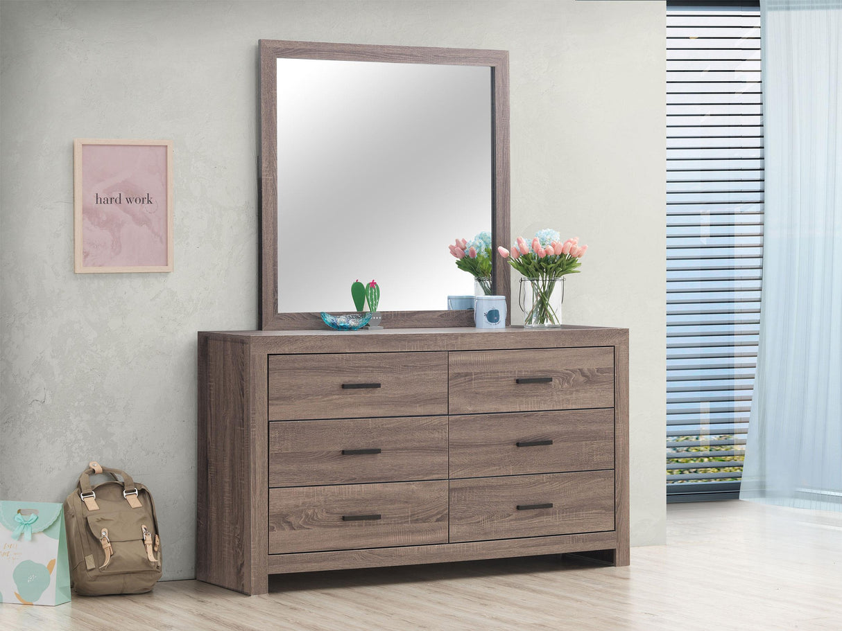 Coaster Brantford 6-drawer Dresser with Mirror Barrel Oak