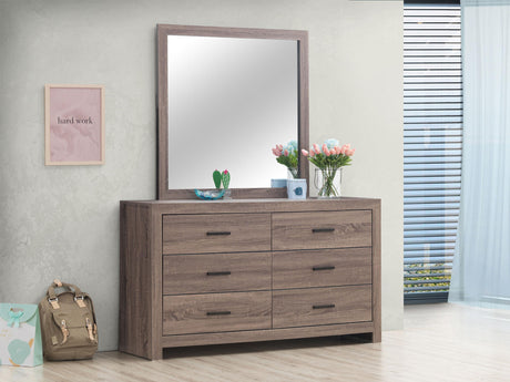 Coaster Brantford 6-drawer Dresser with Mirror Barrel Oak