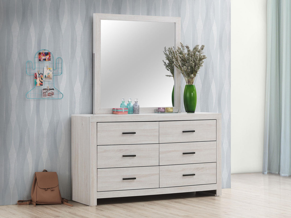 Coaster Brantford 6-drawer Dresser with Mirror Coastal White
