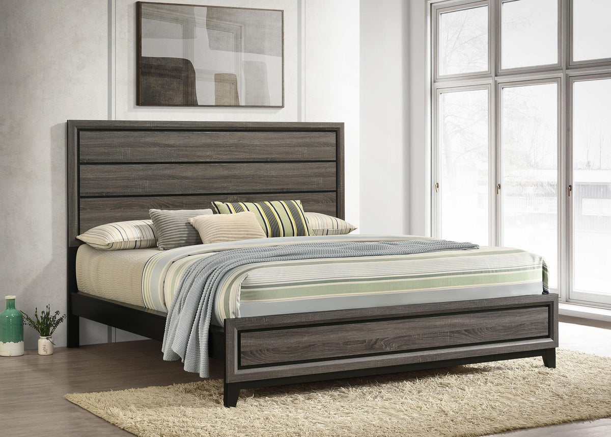 Coaster Watson Wood California King Panel Bed Grey Oak