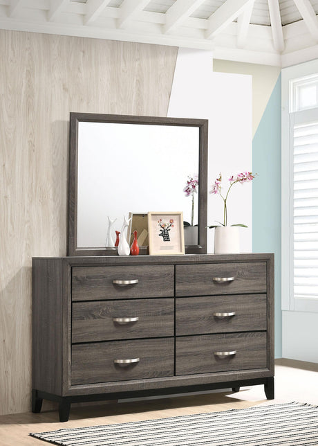 Coaster Watson 6-drawer Dresser with Mirror Grey Oak