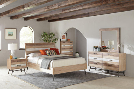 Coaster Marlow 5-piece Queen Bedroom Set Rough Sawn Multi