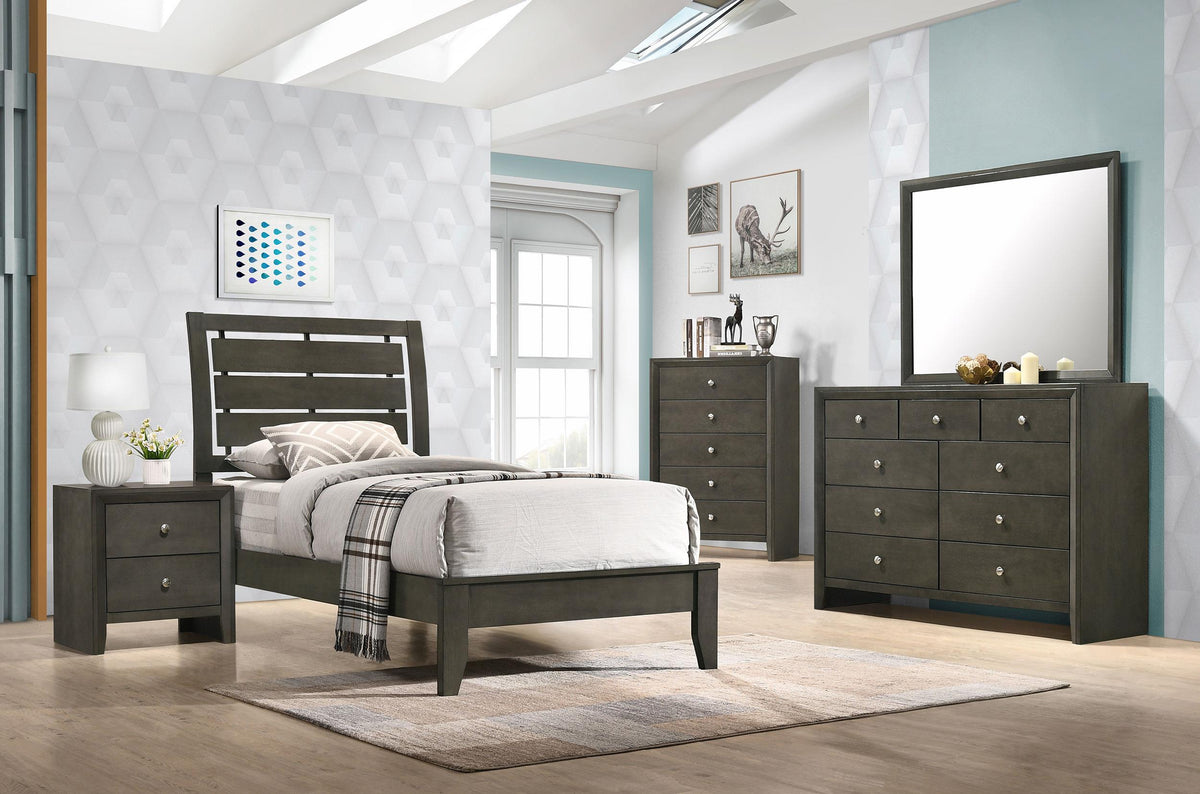 Coaster Serenity 4-piece Twin Bedroom Set Mod Grey