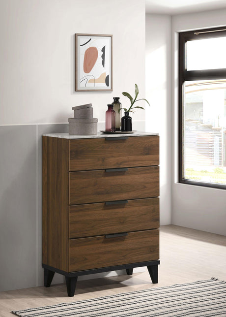 Coaster Mays 4-drawer Bedroom Chest Walnut