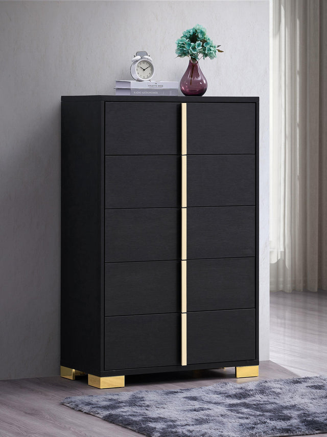 Coaster Marceline 5-drawer Bedroom Chest Black