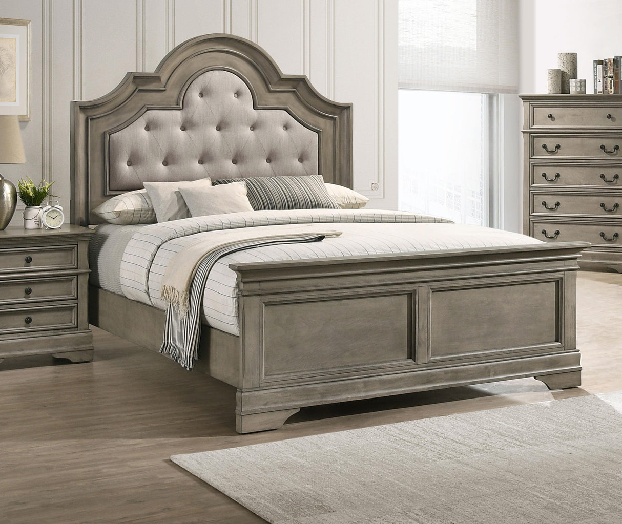 Coaster Manchester Wood Queen Panel Bed Wheat Brown